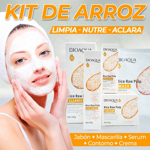 Kit Facial con esencia de Arroz 5 en 1 BIOAQUA